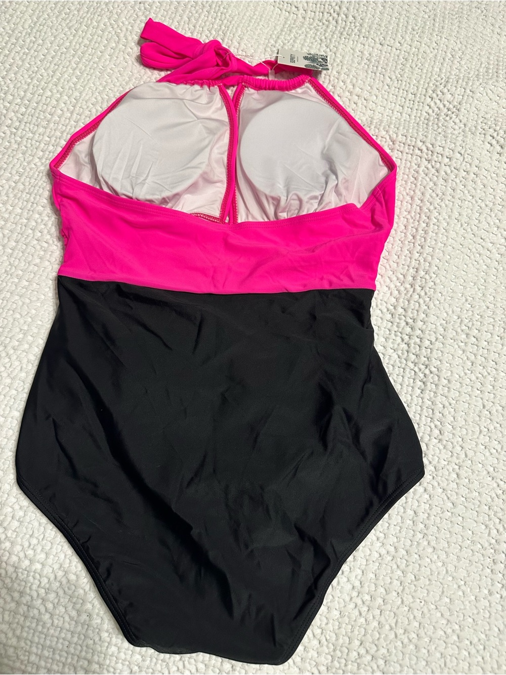 Hot Pink & Black One-Piece Swimsuit - Picture 5 of 7